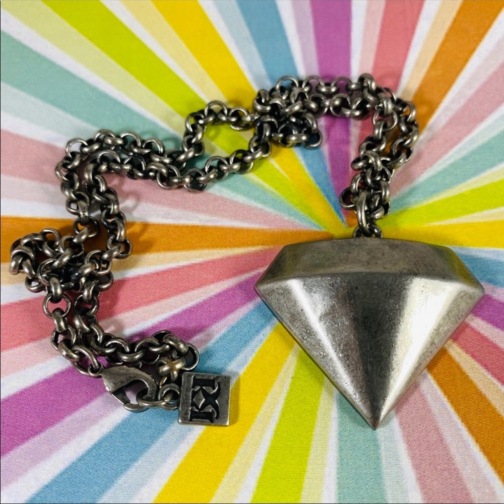 Big Bling Necklace Diamond shape gemstone